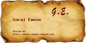 Garai Emese névjegykártya